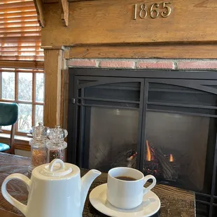 Brunch by the fireplace