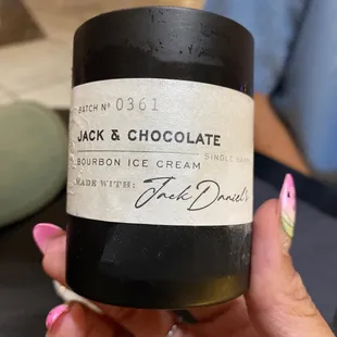 Jack and Chocolate bourbon ice cream.