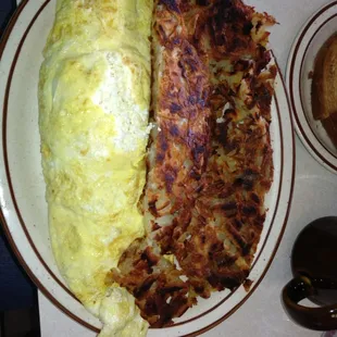 Omelette&apos;s stuffed to the max.