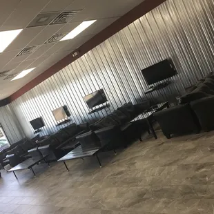 the waiting area for customers