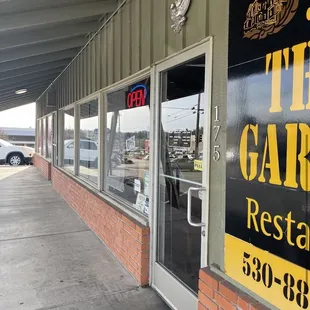 the front of the restaurant