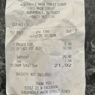 Decent price for the food.