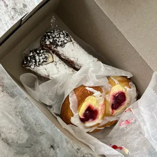 Canolli and cherry danish