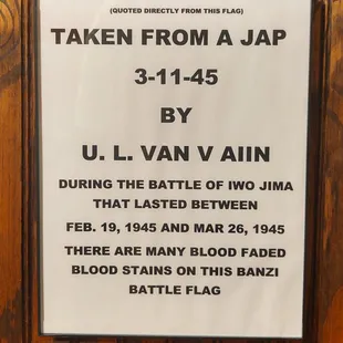 Direct quotation from the Iwo Jima flag