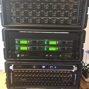 Wireless microphones, in-ear monitors, and compact mixer