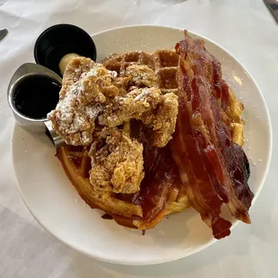 Audubon Clubhouse Café. Chicken and Waffles. Delicious!