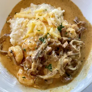 Audubon Clubhouse Café. Shrimp and Grits. Very very good.