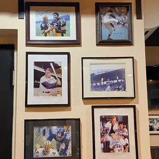 lots of memorabilia on the walls