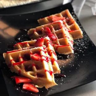 Uptown girl - strawberry waffles $10