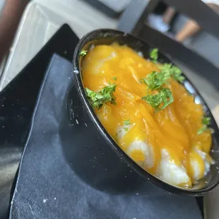 a bowl of food on a table