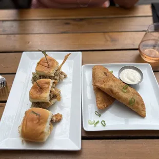 Sliders and empanadas