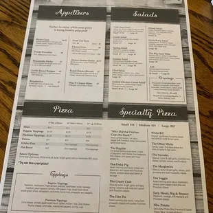 the menu