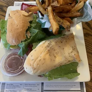 lettuce and french fries