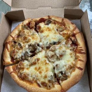 Sausage and mushrooms