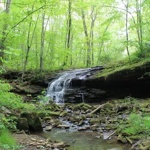 Water fall behind the barn.
