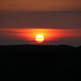 Sunset picture from outback on the hill behind the winery.