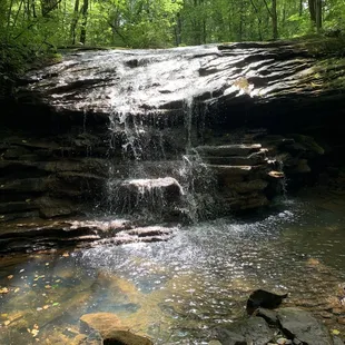 a waterfall in the woods