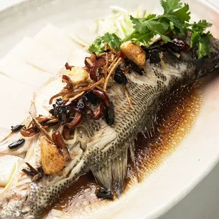 Steam Fresh Sea Perch With Mountain Yam, Sun-Dried Citrus, Jujube And Olives