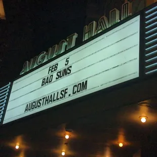 Tonight's marquee