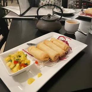 Goat cheese crab egg rolls