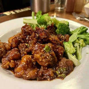 beef (or chicken) and spicy sesame+hoisin sauce