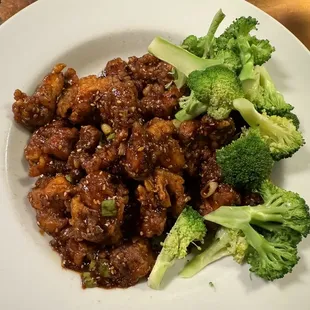 beef (or chicken) and spicy sesame+hoisin sauce