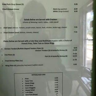 the menu