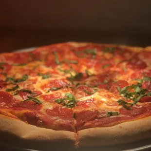 Pepperoni &amp; Basil pizza