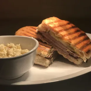 Cubano sandwich with a side of potato salad