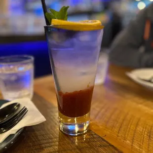 Butterfly pea strawberry lemonade