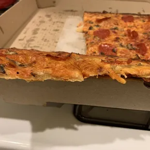 two slices of pizza