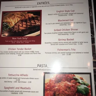 chicken wings and fried chicken, menu