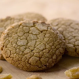 three cookies on a table