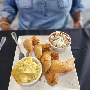 chicken wings and fried chicken, food