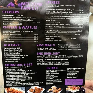 Menu - purple is my fav color
