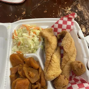 fried fish and vegetables