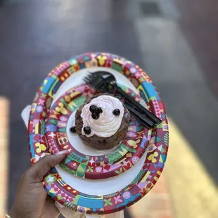 Taro Bread Pudding. Boba hidden Mickey