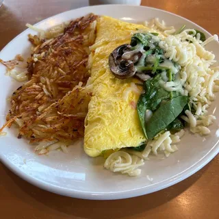 Spinach and Mushrooms Omelette