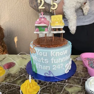 The sponge bob &quot;you know what&apos;s funnier then 24? 25&quot; Cake.