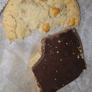 Butterscotch cookie and reeces bar
