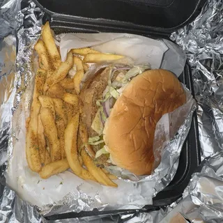 Pork Chop Sandwich with Fries