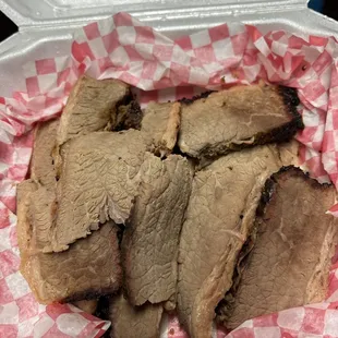 Dry brisket.  This photo is 2 hours after ordering.