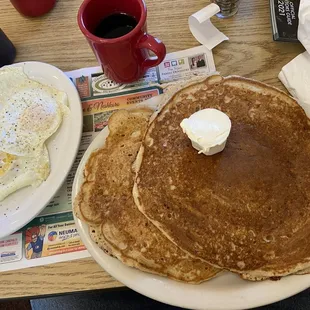 pancakes and eggs