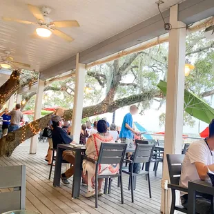 Outdoor dining area at Aunt Kate's