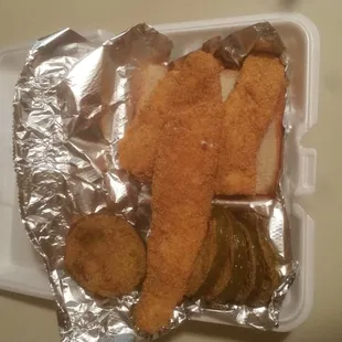 a tray of fried fish