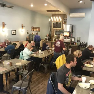 people eating in a restaurant