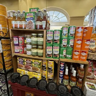 shelves of food and condiments