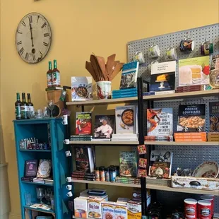 the shelves of the store