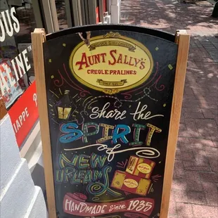 a sign for the store