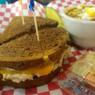 Tuna Melt on Dark Rye w/ Chilli